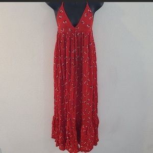 BILLABONG Red Floral Maxi Dress